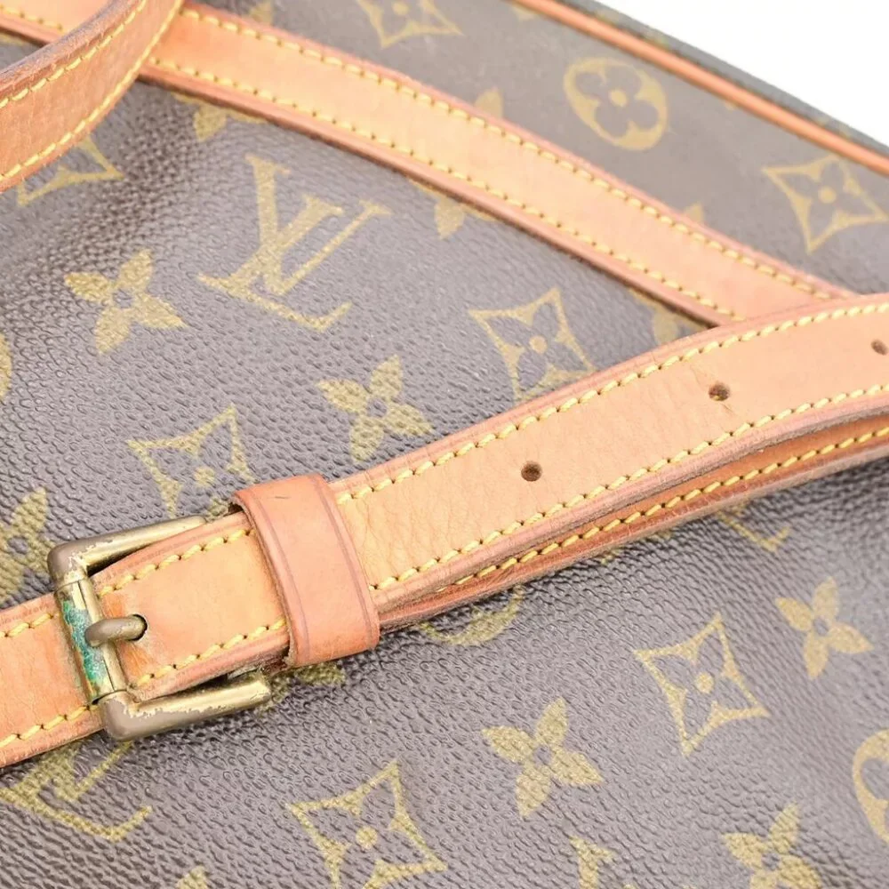 LOUIS VUITTON Jeune Fille GM Shoulder Bag Monogram Leather Brown M51225 33YE563